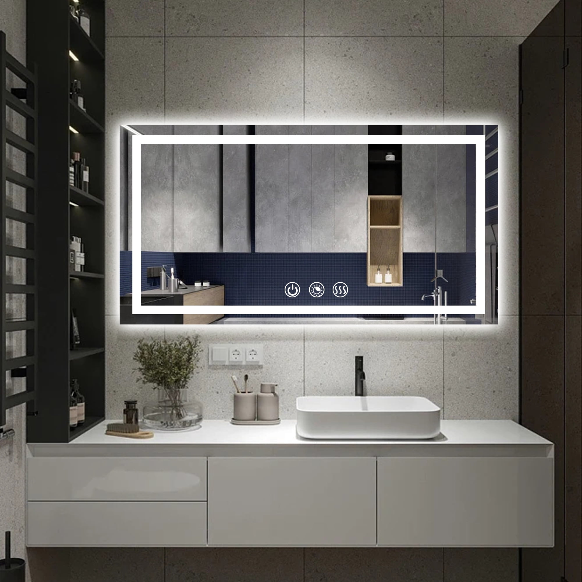 LED Bathroom mirror with Light 60"x36",LED Mirror for Bathroom Vanity 3 ...