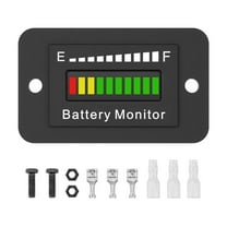 LED Battery Indicator Meter Voltage Gauge Indicator for 12V 24V 36V 48V 60V 72V Golf Cart ClubCar EZGO Electric Vehicle Stacking Machine Motorcycle