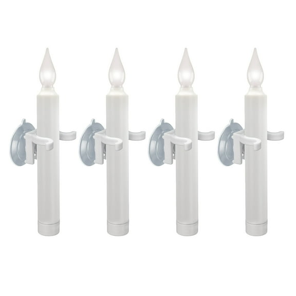 LED Battery Operated Suction Cup Window Candles with Timer, Bright Hot Spot, VT-1506SC (Pack of 4)