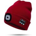 thumbnail image 1 of LED Beanie Bluetooth Hat Built-in Stereo Speakers & Mic Hands-Free Hat Lights USB Rechargeable LED Headlamp Winter Knit Cap for Men Women, Red, 1 of 9