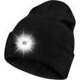thumbnail image 1 of LED Beanie Hat with Light, Rechargeable Headlamp Cap, Unisex Winter Warm Knitted Hats, Headlight Flashlight for Running Hiking Camping Gifts for Men Women Teens, 1 of 8