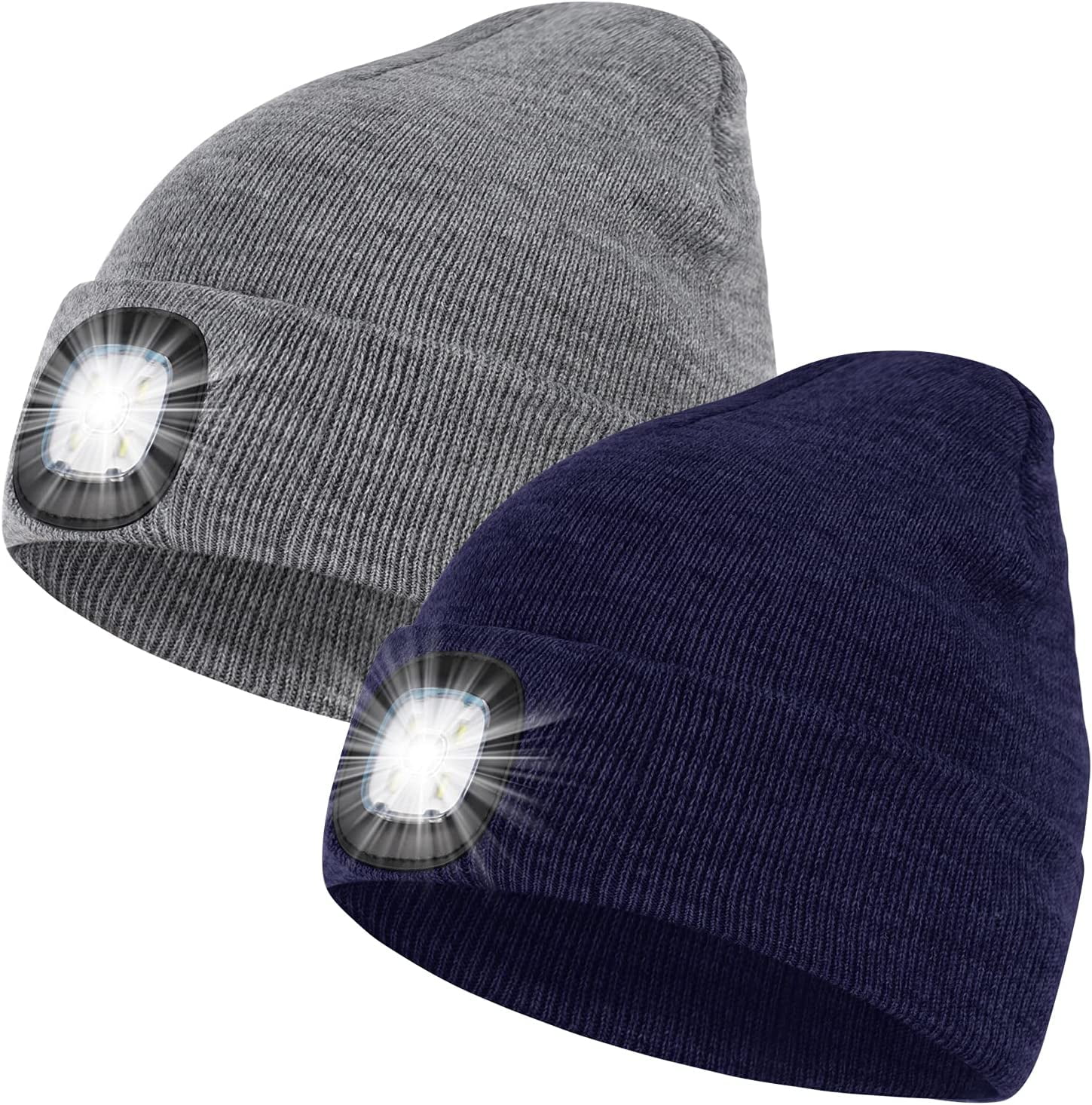 2-in-1 USB Rechargeable LED Beanie Hat & Gloves Set – Hands Free Light For Winter Outdoor Activities