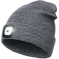 thumbnail image 1 of LED Beanie Hat with Light,Unisex USB Rechargeable Hands Free 4 LED Headlamp Cap for Dad Him Husband, 1 of 7