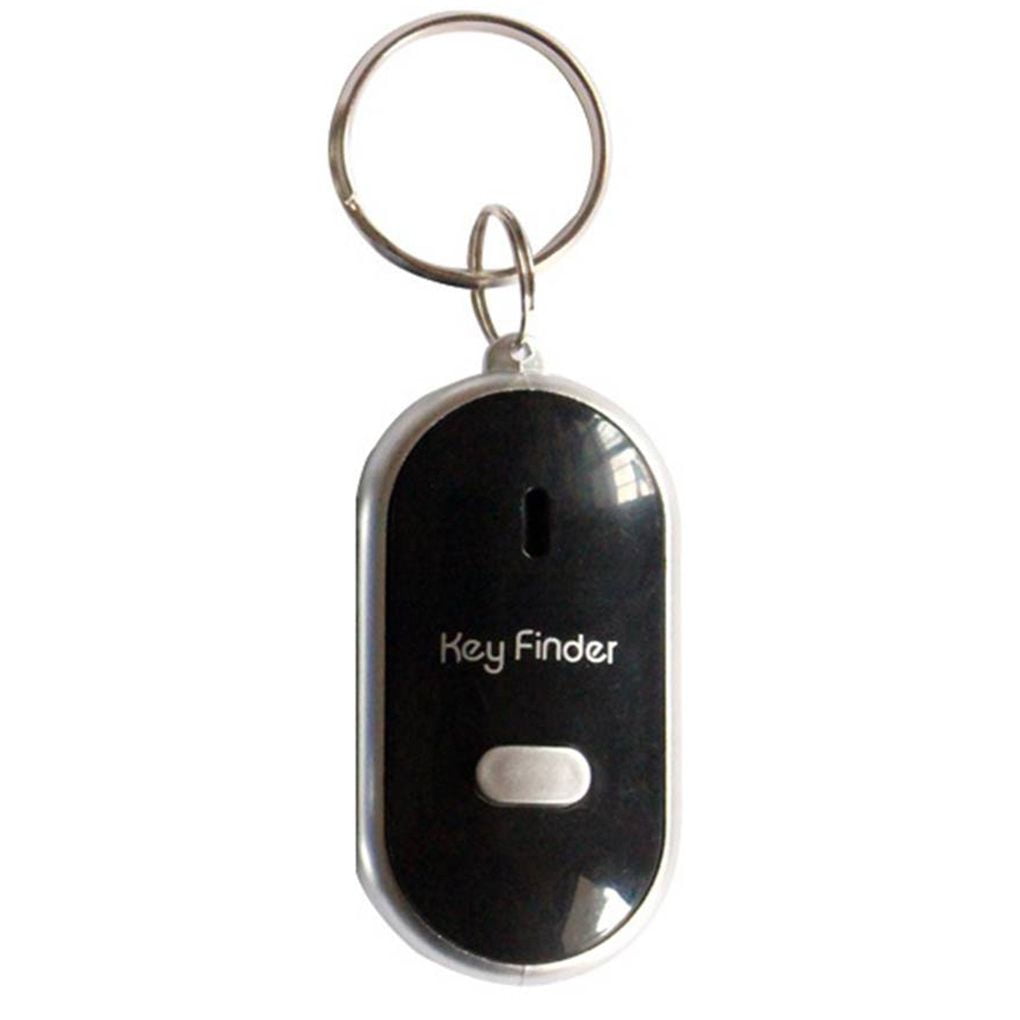 LED Beeping Flashing Light Key Finder Find Lost keychain Whistle Sound
