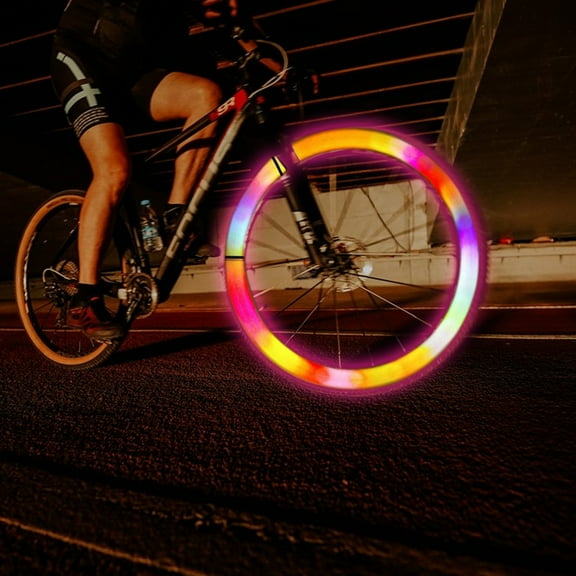 LED Bike Spoke Light, Six Color Lighting Beads, Flashing Warning Modes, S Type Mounts, Weatherproof Lamp Shells, Night Riding Indicators for 4th of July Outdoor Cycling and Night Travel Safety