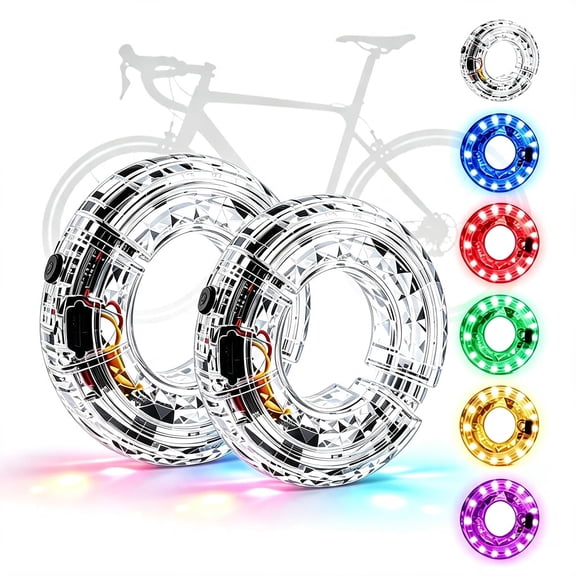 LED Bike Wheel Lights for Night Riding, Waterproof Bike Tire Lights Rechargeable
