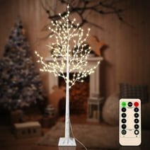 LED Birch Tree 6FT 440LED Warm White Fairy Lights, Battery Powered Lighted Tabletop Tree Lights for Indoor Outdoor Home Christmas Decoration