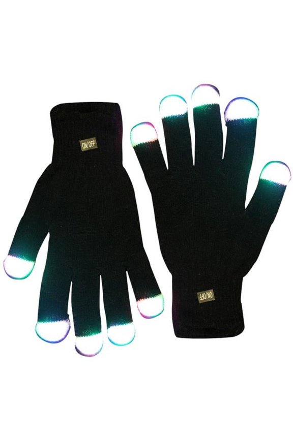 LED Black Gloves, Multi Color