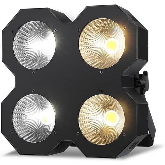 LED Blinder Stage Light,200W COB Par Cool White and Warm White Uplighting, DMX/Master-Slave DJ Light,Stage Blinder & Strobe for Church Wedding Concert Theater Show