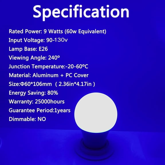 LED Blue Light Bulb, 9W (60w Equivalent), A19 E26 Medium Base Blue Light Bulb, LED Decorative Bulbs for Outdoor Porch, Christmas, Party Decoration, Wedding, Halloween, Home, Holiday Lighting, 4 Pack