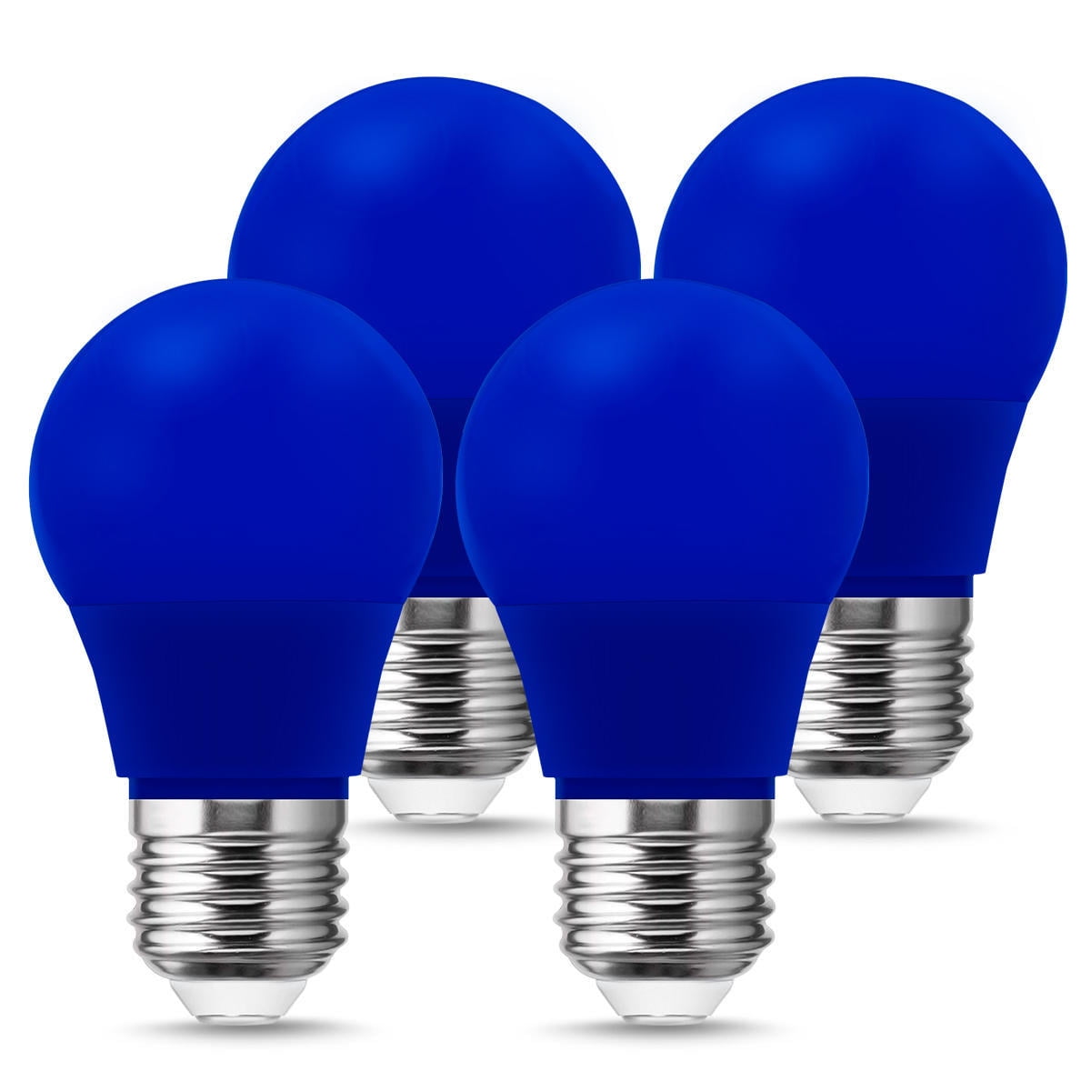 LED Blue Light Bulbs 20W Equivalent 3W E26 Medium Base A15 Light Bulbs for Holiday Decoration Party Pack of 4