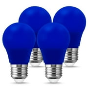YANSUN LED Blue Light Bulbs, 20W Equivalent (3W), E26 Medium Base, A15 Light Bulbs for Holiday Decoration, Party, Pack of 4
