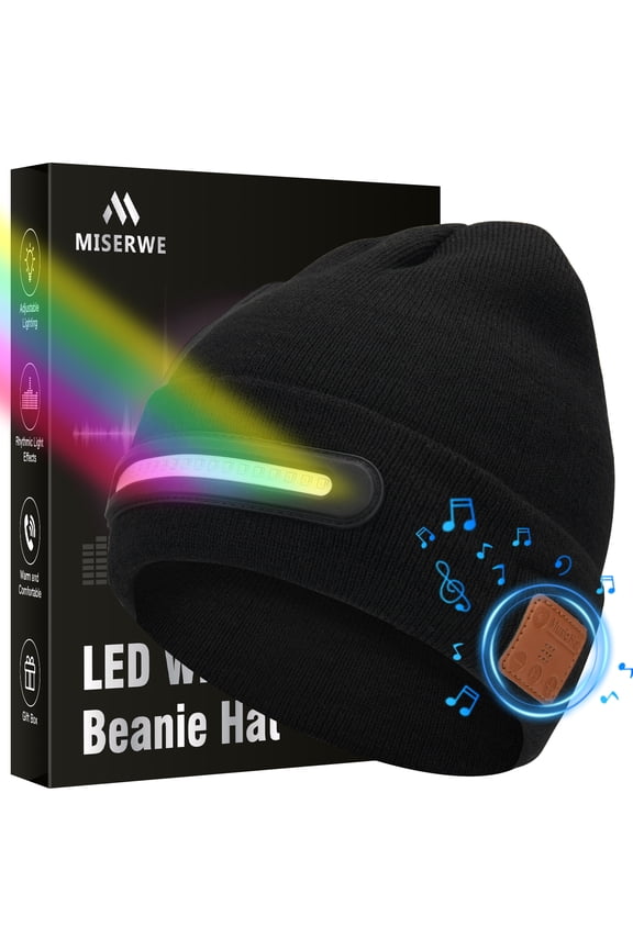 LED Bluetooth Beanie, Music Beanie, Winter Hat, Windproof And Warm, Rgb Speakers, Suitable For Outdoor Activities, Christmas And Birthday Gift