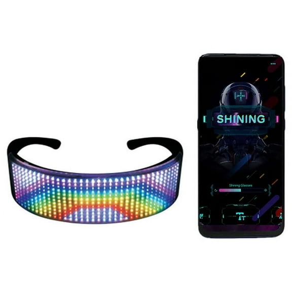 LED Bluetooth Glasses, Party APP Control Smart Glasses, Nightclub Festival Carnival Glasses, USB Charging