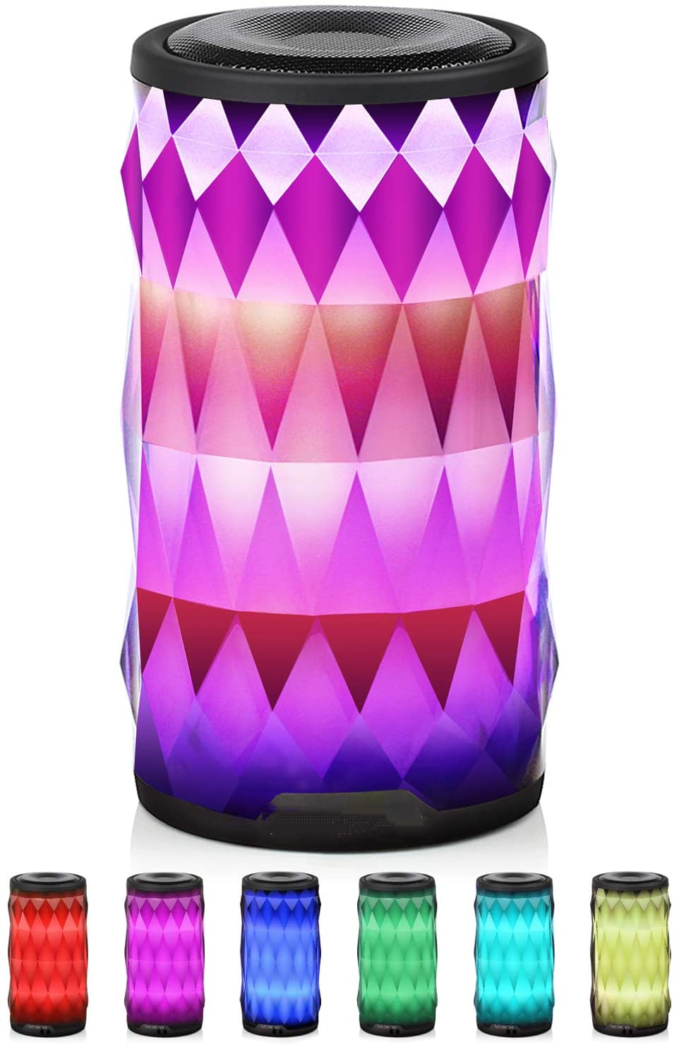 LED Bluetooth Speaker,Night Light Changing Wireless Speaker, Portable Wireless Bluetooth Speaker 6 Color LED Themes,Handsfree/Phone/PC/MicroSD/USB Disk/AUX-in/TWS Supported