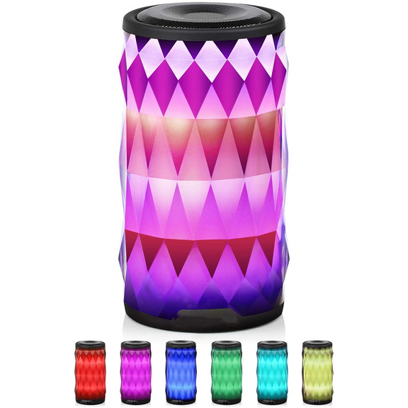 LED Bluetooth Speaker,Night Light Changing Wireless Speaker, Portable Wireless Bluetooth Speaker 6 Color LED Themes,Handsfree/Phone/PC/MicroSD/USB Disk/AUX-in/TWS Supported