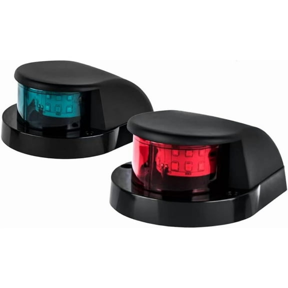LED Boat Navigation Light Red and Green LED Marine Navigation Light Boat Bow Light for Pontoon and Small Boat (Black New Version)