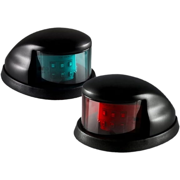 LED Boat Navigation Light Red and Green LED Marine Navigation Light Boat Bow Light for Pontoon and Small Boat (Black)