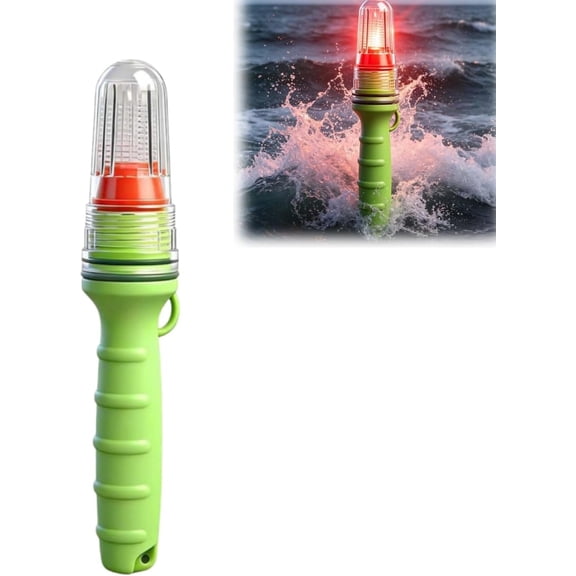 LED Boat Safety Flare Light, Waterproof Electronic Emergency Distress Strobe Light, Smart Sensing Automatic Strobe, Marine Safety Signal Light for Fishing Boats, Buoys, Rafts and Watercraft (1pcs)
