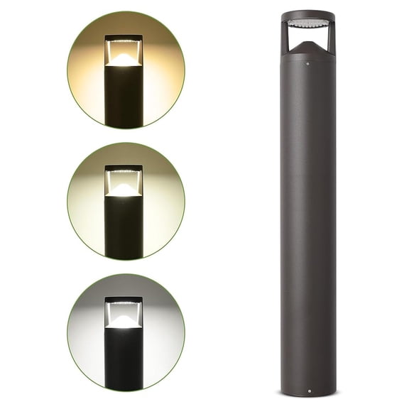 LED Bollard Landscape Light, 42inch 24W 3CCT 30K/40K/50K Selectable, 120V-277V /Residential Ballard Lighting Fixture for Garden, Pathway, Driveway, Die-cast Aluminum, Bronze