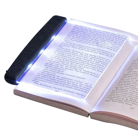 LED Book Light for Reading in Bed, Ultra-Thin Flat Panel Bookmark Light with 2 Brightness Levels, Battery-Powered Eye-Caring Reading Lamp for Kids & Students, Portable Night Light for Books
