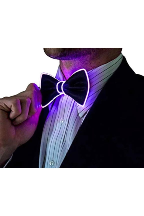 LED Bow Tie- Adjustable Glowing Bow Tie for Parties, Weddings & Prom - light up tie