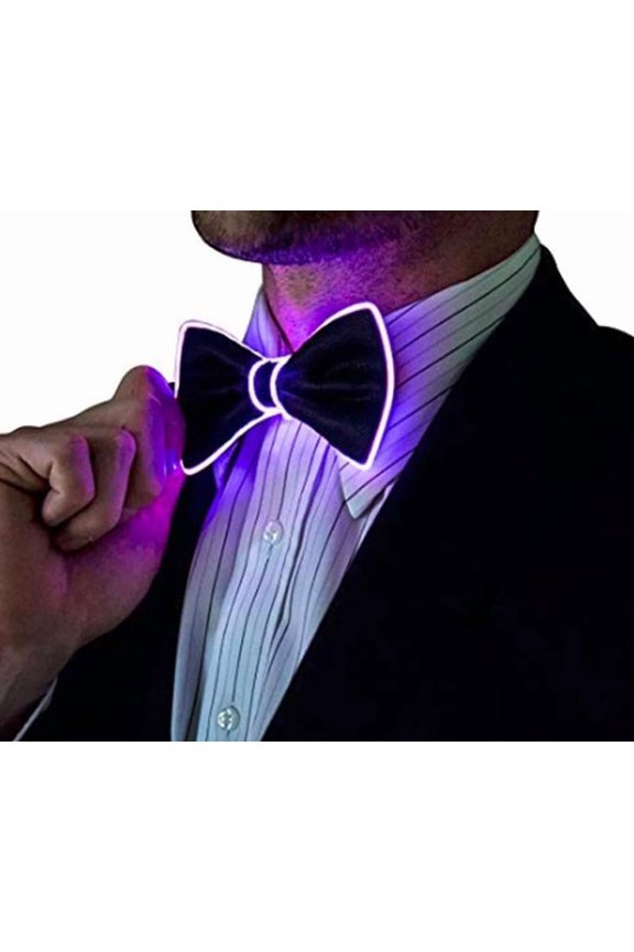 LED Bow Tie- Adjustable Glowing Bow Tie for Parties, Weddings & Prom - light up tie