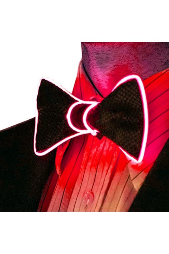 LED Bow Tie- Adjustable Glowing Bow Tie for Parties, Weddings & Prom - light up tie