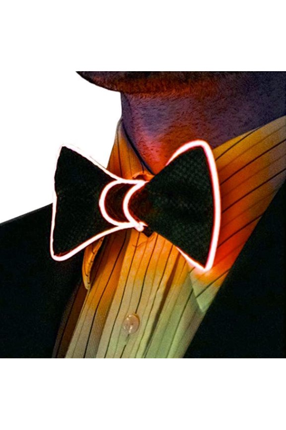 LED Bow Tie- Adjustable Glowing Bow Tie for Parties, Weddings & Prom - light up tie