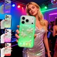 thumbnail image 1 of LED Bowknot Phone Case,Built-in Light Up Phone Case, Fashion LED Flash Protective Cover for Phone X/11/12/13/14/15/16/17, Perfect for Parties and Daily Use, 1 of 7