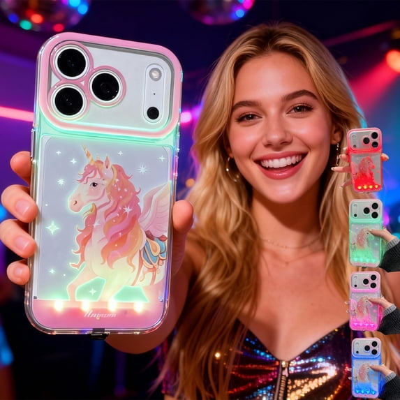 LED Bowknot Phone Case,Built-in Light Up Phone Case, Fashion LED Flash Protective Cover for Phone X/11/12/13/14/15/16/17, Perfect for Parties and Daily Use