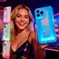 thumbnail image 1 of LED Bowknot Phone Case,Built-in Light Up Phone Case, Fashion LED Flash Protective Cover for Phone X/11/12/13/14/15/16/17, Perfect for Parties and Daily Use, 1 of 6