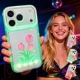 thumbnail image 1 of LED Bowknot Phone Case,Built-in Light Up Phone Case, Fashion LED Flash Protective Cover for Phone X/11/12/13/14/15/16/17, Perfect for Parties and Daily Use, 1 of 6