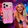 thumbnail image 1 of LED Bowknot Phone Case,Built-in Light Up Phone Case, Fashion LED Flash Protective Cover for Phone X/11/12/13/14/15/16/17, Perfect for Parties and Daily Use, 1 of 7