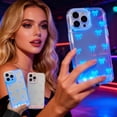 thumbnail image 1 of LED Bowknot Phone Case,Built-in Light Up Phone Case, Fashion LED Flash Protective Cover for Phone X/11/12/13/14/15/16/17, Perfect for Parties and Daily Use, 1 of 7