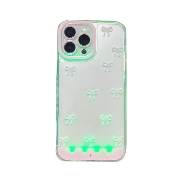 LED Bowknot Phone Case Light Up for Calls, Glowing Bow Design Protective Cover for iPhone Air, 16, 16 Pro, 16 Pro Max, 17, 17 Pro, 17 Pro Max, Valentine's Day Gift