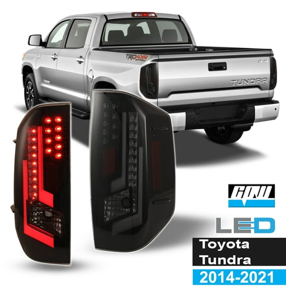LED Brake Tail Lights For 2014 -2021 Toyota Tundra Black Smoke Pair Set
