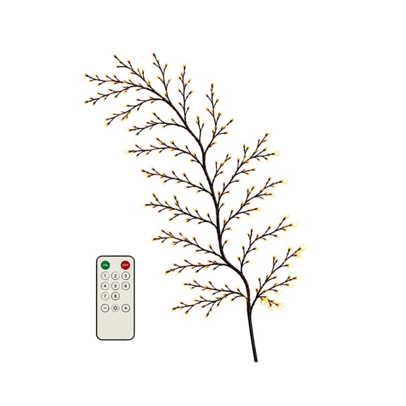 LED Branch Lights 59.06 Inch Flexible Lighted Tree Twig Branch Wall Decorations Warm White Lights Artificial Branch Lamp for Bedroom Living Room Christmas Home Decor