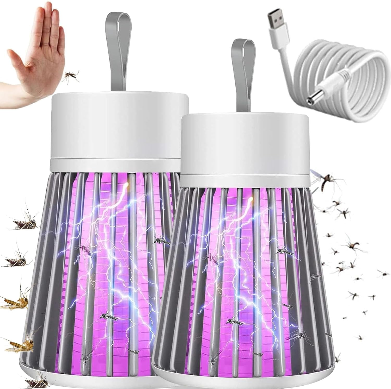 LED Bug Zapper 2.0-2024 Summer New Portable Zapper, USB Charing and Low Noise, Suitable for Indoor Home Garden Camping Picnic