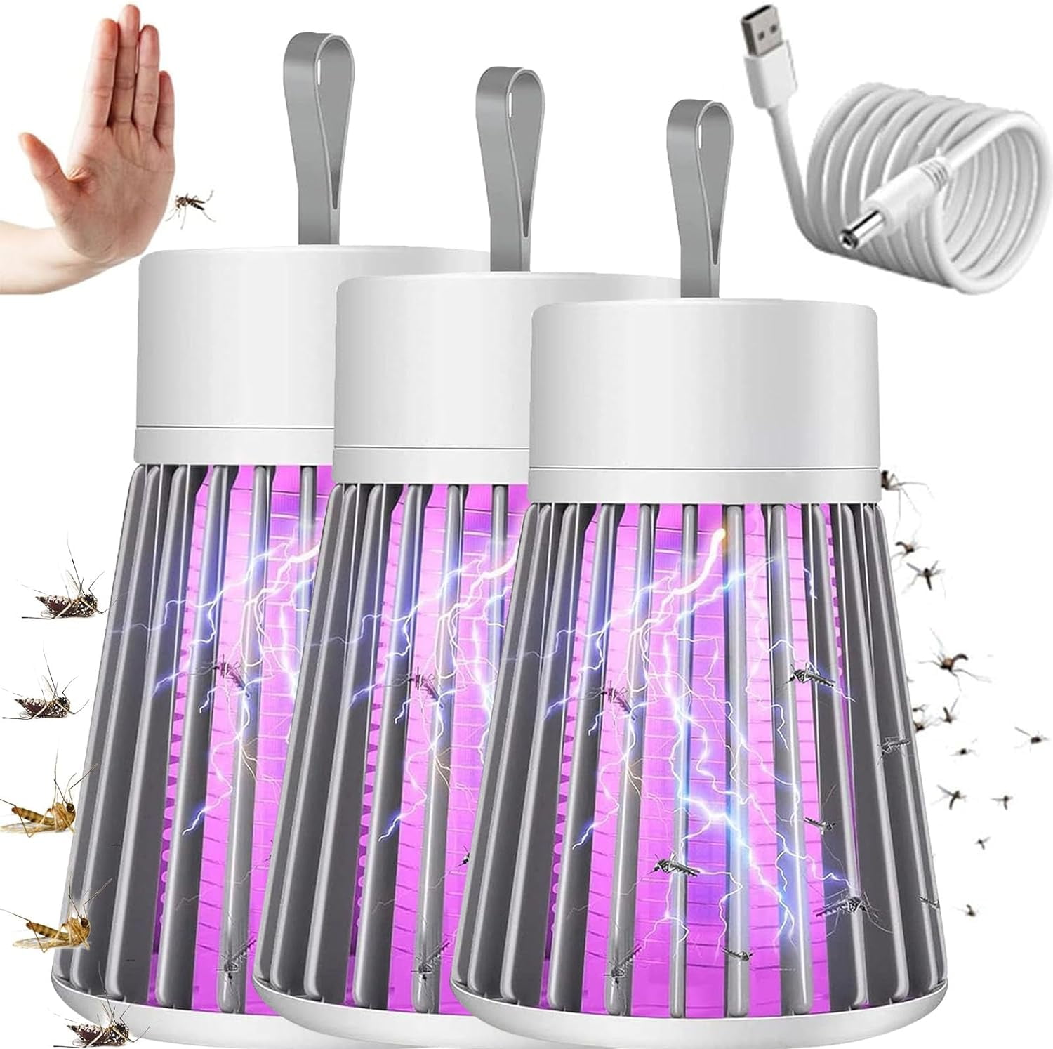 LED Bug Zapper 2.0-2024 Summer New Portable Zapper, USB Charing and Low Noise, Suitable for Indoor Home Garden Camping Picnic