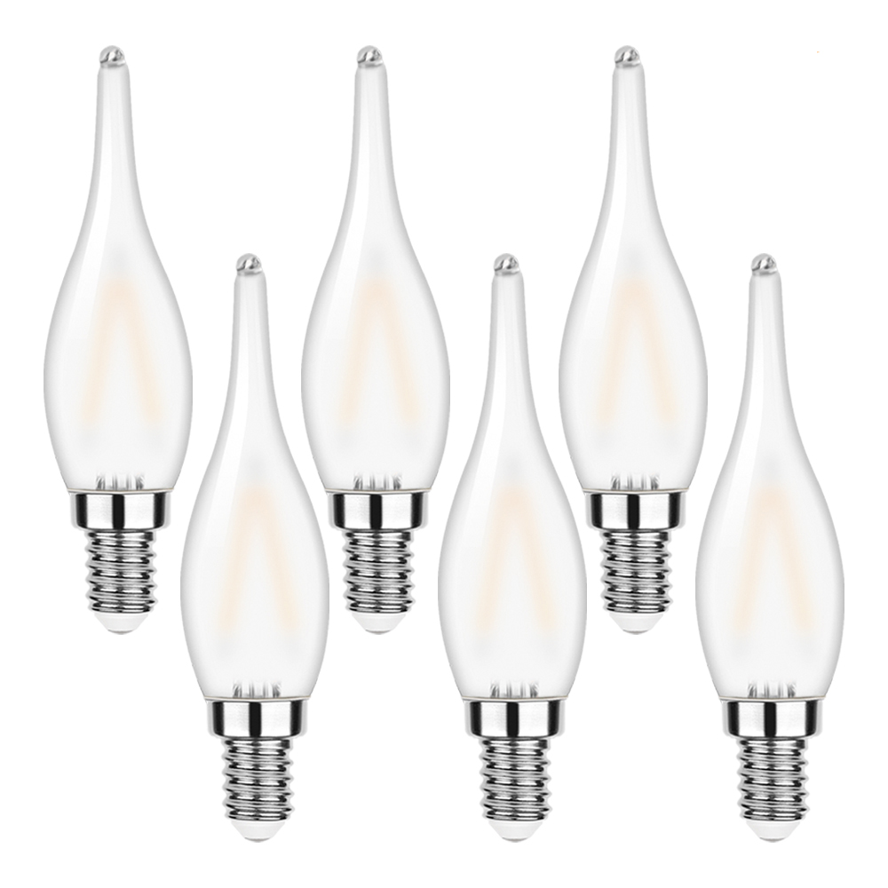 LED Bulb C22T,Frosted Glass,Candle Light Lamp ,E12 Candelabra Base