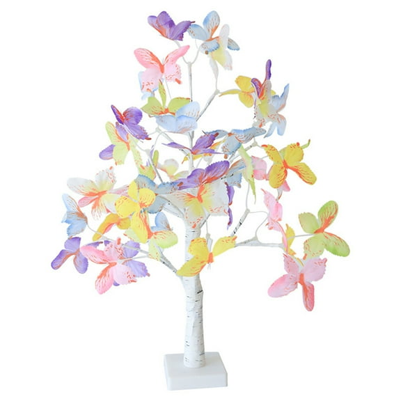 LED Butterfly Birch Tree Lights Artificial Tree Lamp Twinkle Lighted Tree 3 AA or USB Powered for Bedroom Fireplace Table Decoration