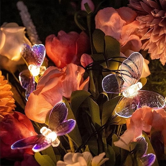 LED Butterfly String Lights, 6.5m 30LED Outdoor Solar Powered String Light 8Mode Indoor for Garden Home Wedding Party Christmas Lighting Decoration