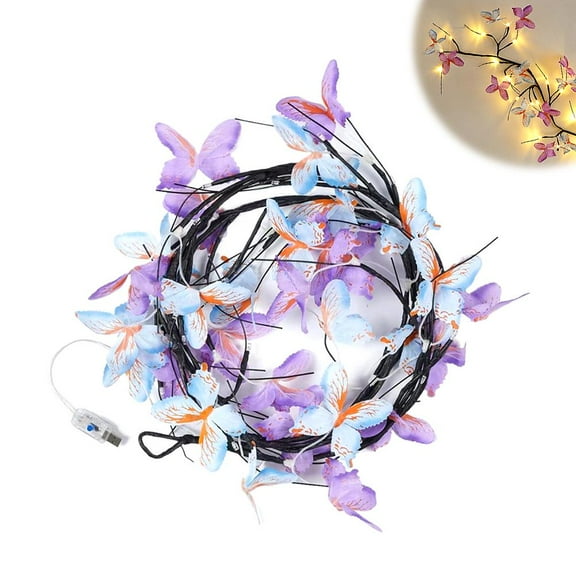 LED Butterfly Vine Branch Light, 36 LED String Lights, USB Plug-In with Remote Control, 8 Modes for Perfect Indoor Decoration