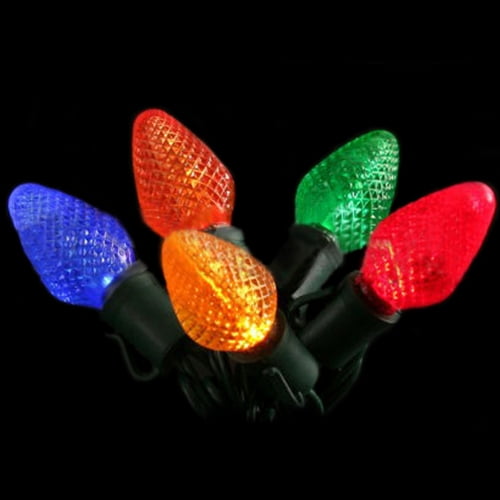 Outdoor String Lights String Lights 25 C7 Bulbs Commercial Grade LED 17 feet Outdoor MULTI