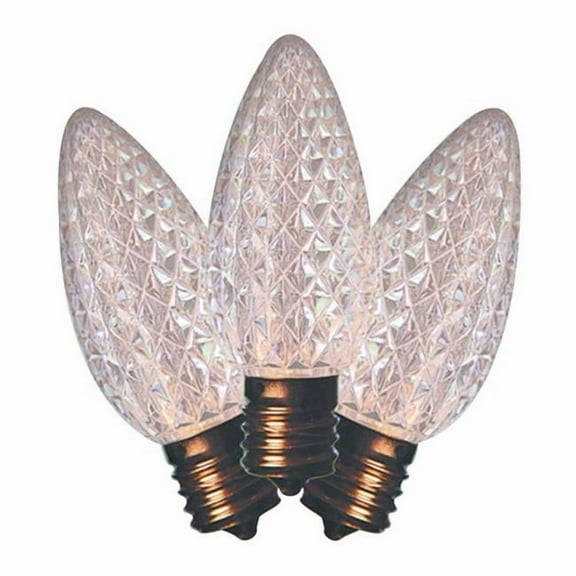 LED C9 Replacement Christmas Light Bulbs, Pure White - 25 Count
