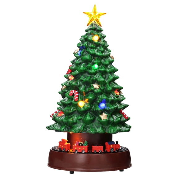 Light-Up and Musical Tree Christmas Village Decoration, Multicolor, 14", by Holiday Time