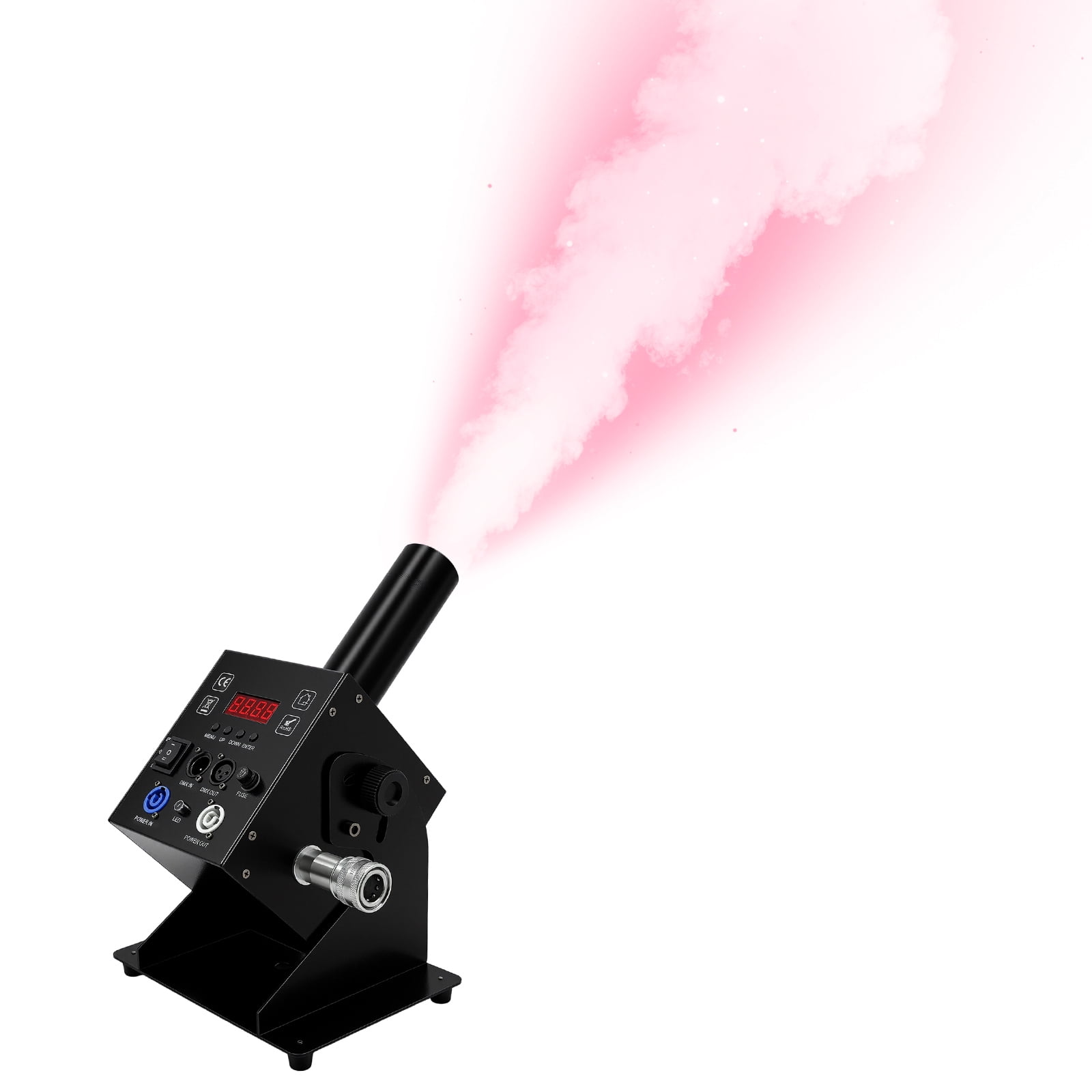LED CO2 Jet Machine, 250W 6 Channels Angle Adjustable Smoke Machine Fogger Smoke Cannon Portable DJ Air Fog Machine with DMX Control for Bars Stage Plays Live Performances