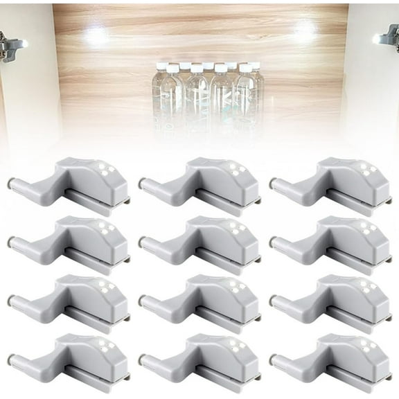 LED Cabinet Hinge Light Under $5! Kadlawus Hinge Sensor Light, 12 Pack LED Cabinet Light with Motion Detection, No Wiring Closet Light for Wardrobe and Kitchen, Battery Powered Touch Activated Light