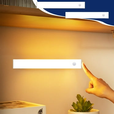 LED Under Cabinet Light | Motion Sensor Closet Lamp | Wireless Rechargeable Magnetic Night Light | Stick-On Bright Indoor Lighting | USB Charging | 12in | White | Home Kitchen Stairs Wardrobe